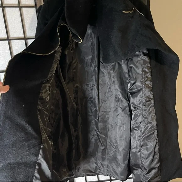 Cole Haan Black Asymmetrical Signature Wool Blend Jacket Size 6 - Picture 5 of 5